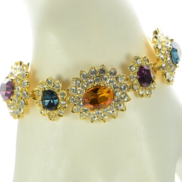 Kenneth Jay Lane KJL Multi-stone Crystal Bracelet - Picture 1 of 7